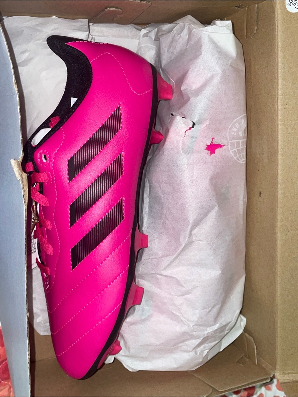 Adidas Hot Pink and Black Kids Soccer Cleats